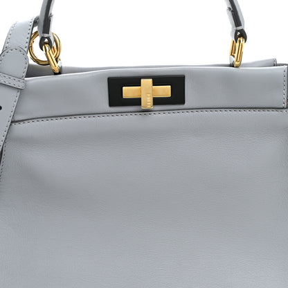 Fendi Vitello Seta Shiny Nappa Medium Peekaboo Iconic Satchel Ardesia Amido 7 of 10