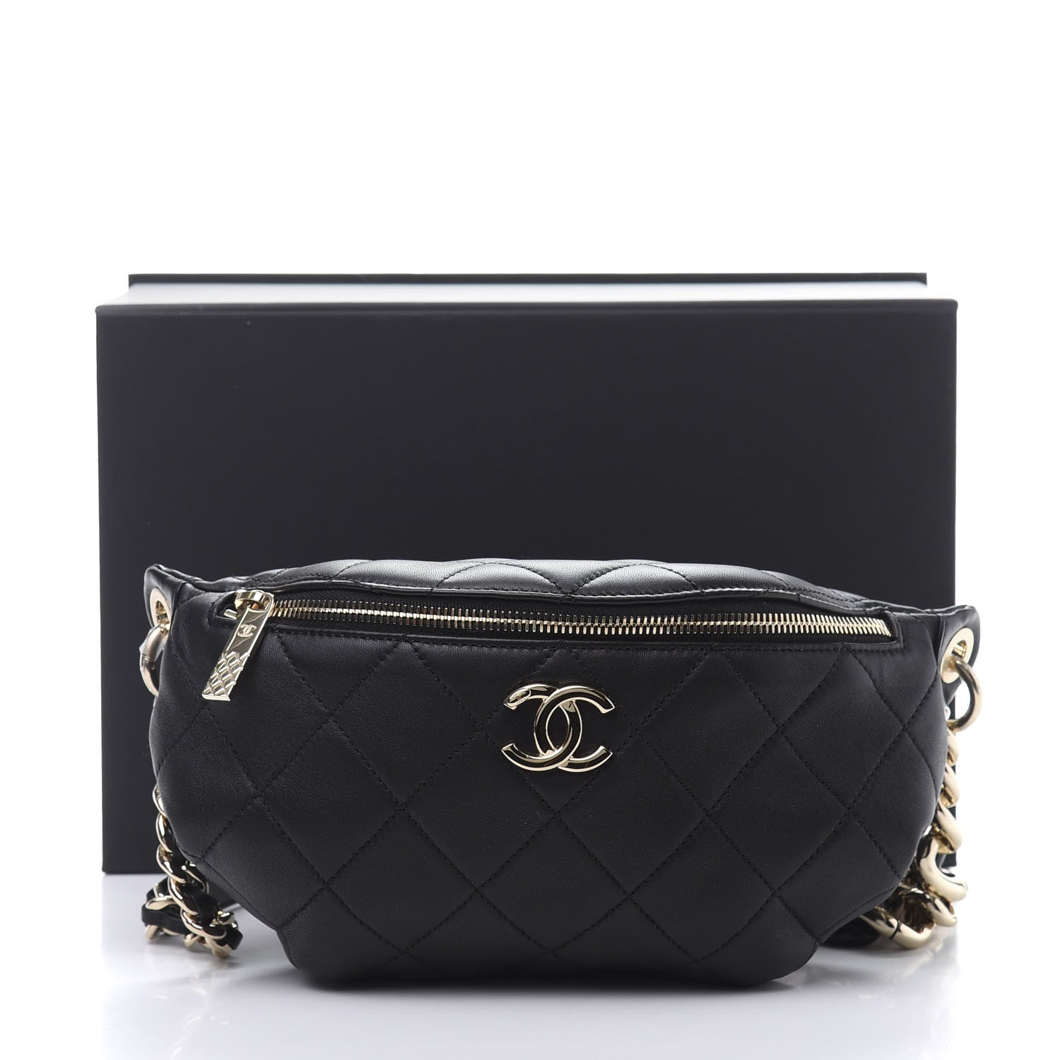 Chanel Lambskin Quilted Waist Belt Bag Black 12 of 12