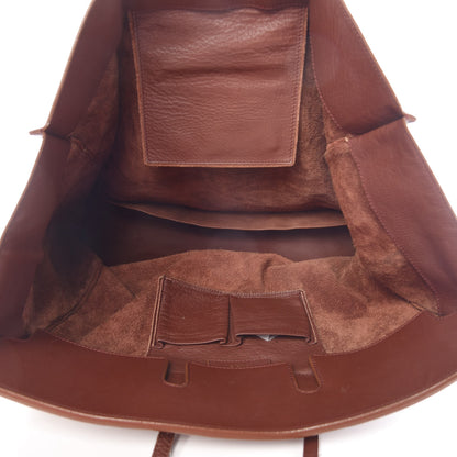 Balenciaga Calfskin Papier Flap Tote Castagna 5 of 20