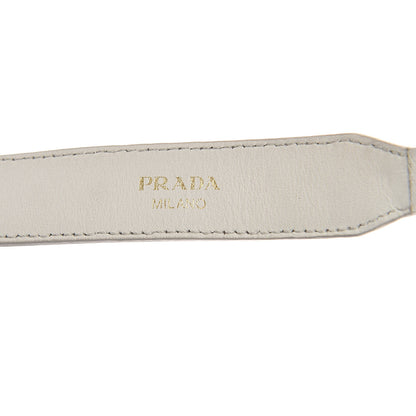 Prada Saffiano Crystal Shoulder Strap White 3 of 5