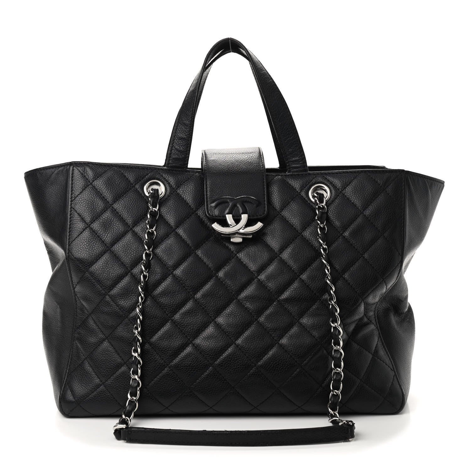 Chanel Caviar Quilted Large CC Box Shopping Tote Black 1 of 12