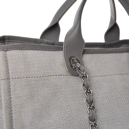 Chanel Canvas Large Deauville Tote Grey 14 of 18