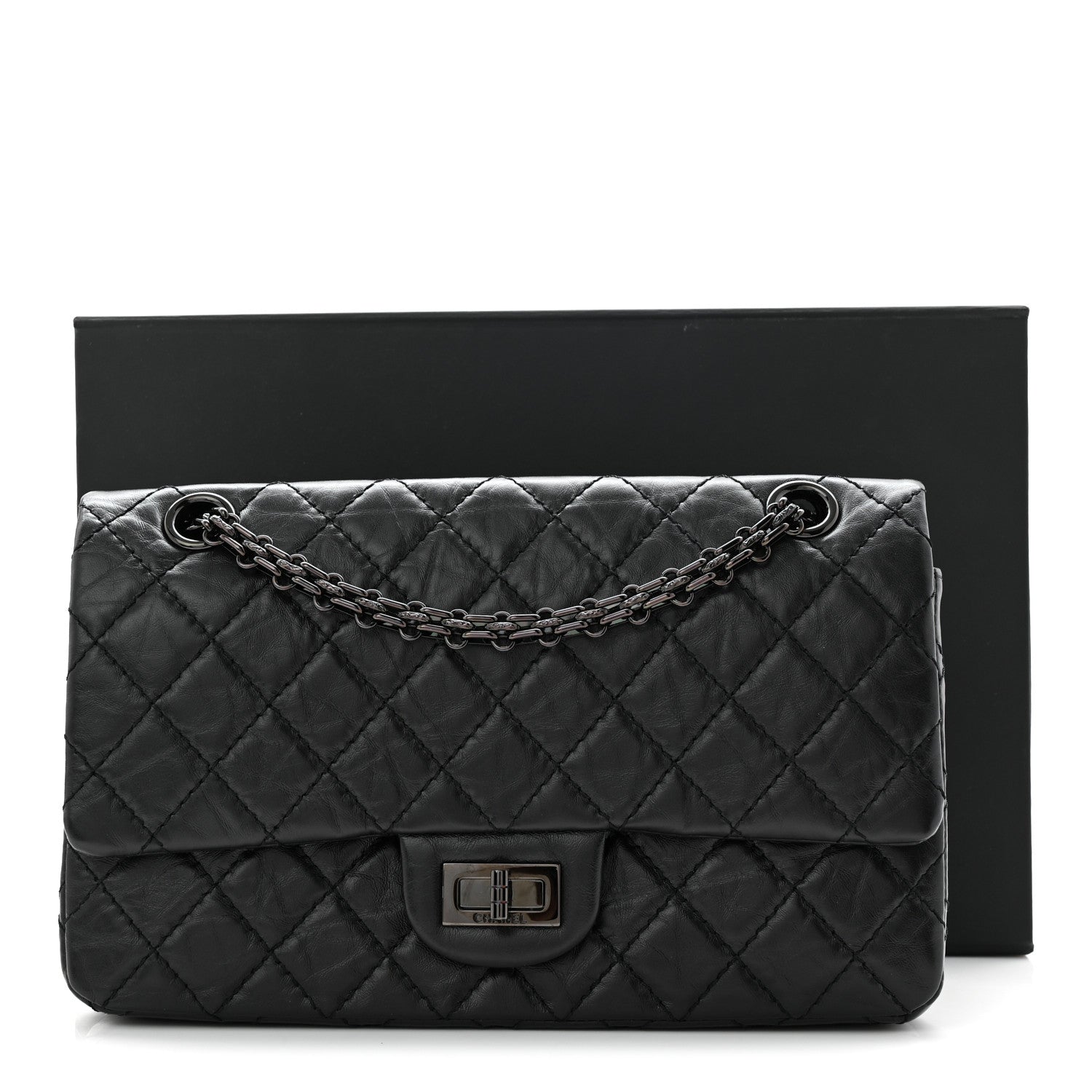 Chanel Aged Calfskin Quilted 2.55 Reissue 225 Flap So Black 11 of 11