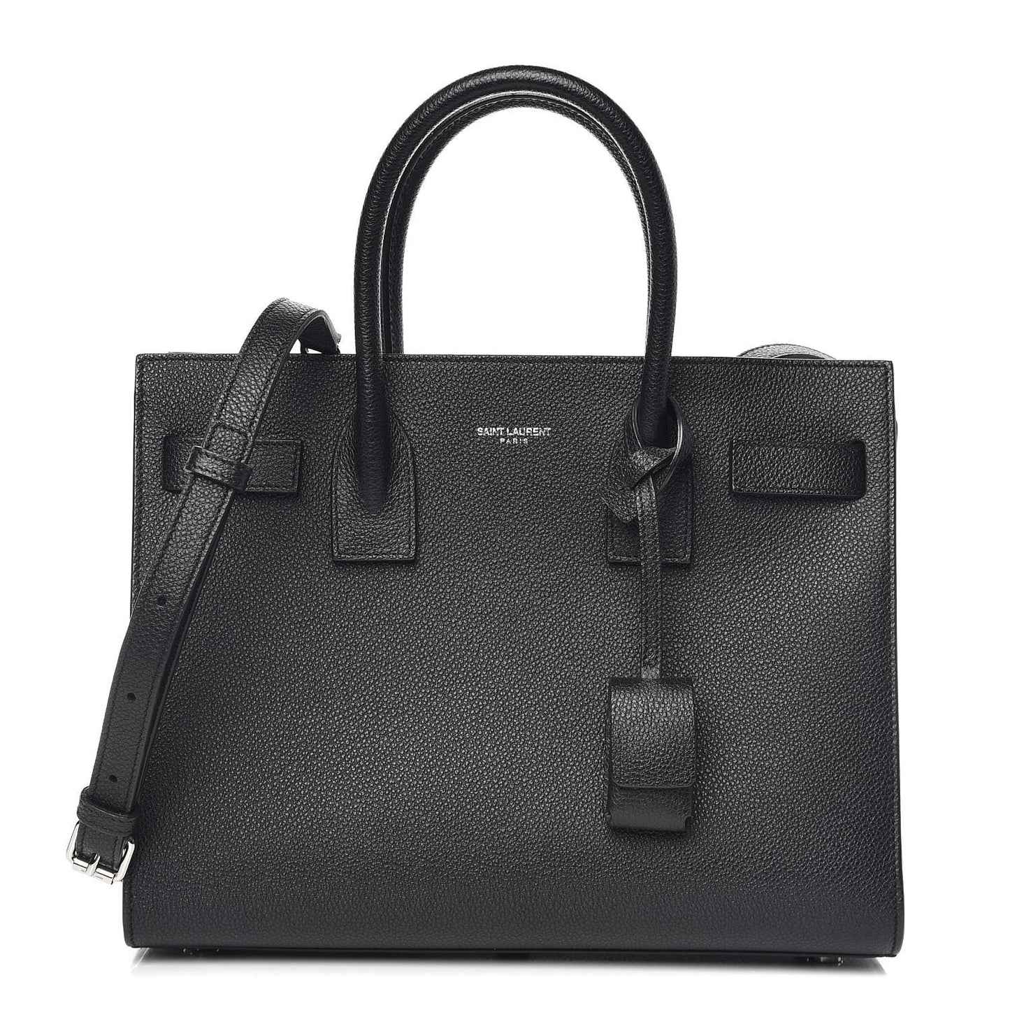 Grained Calfskin Baby Sac De Jour Black