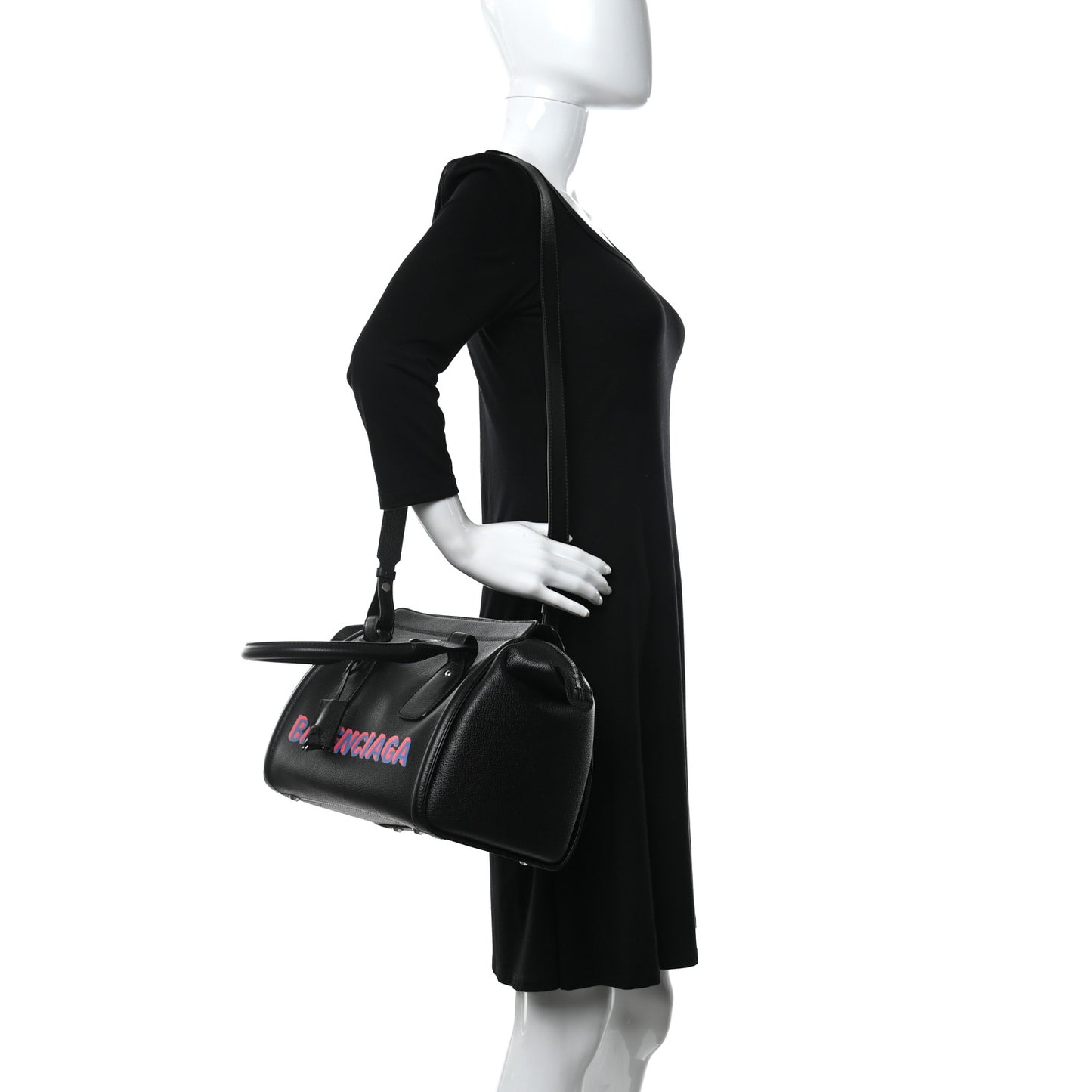 Grained Calfskin Monday Bowler S Black