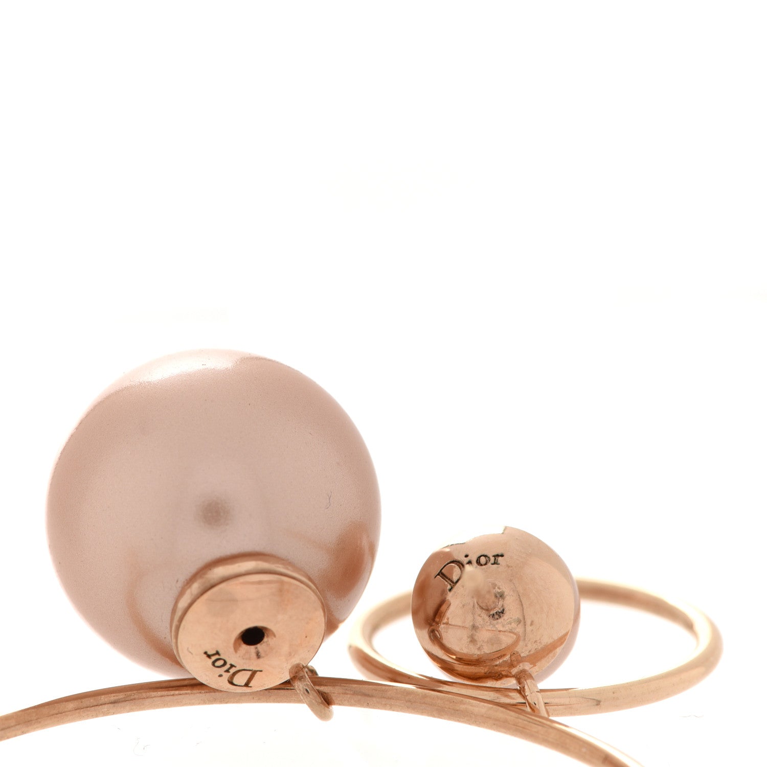Christian Dior Pearl Mise En Dior Tribal Hoop Earrings Pink 4 of 5