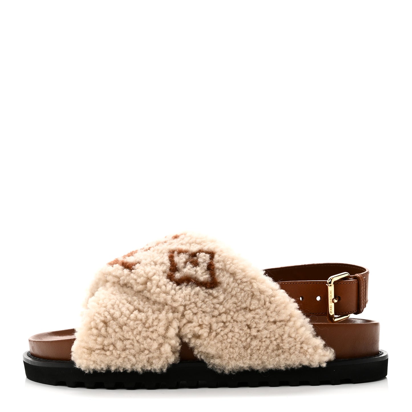 Shearling Paseo Flat Comfort Sandal 38.5 Nude