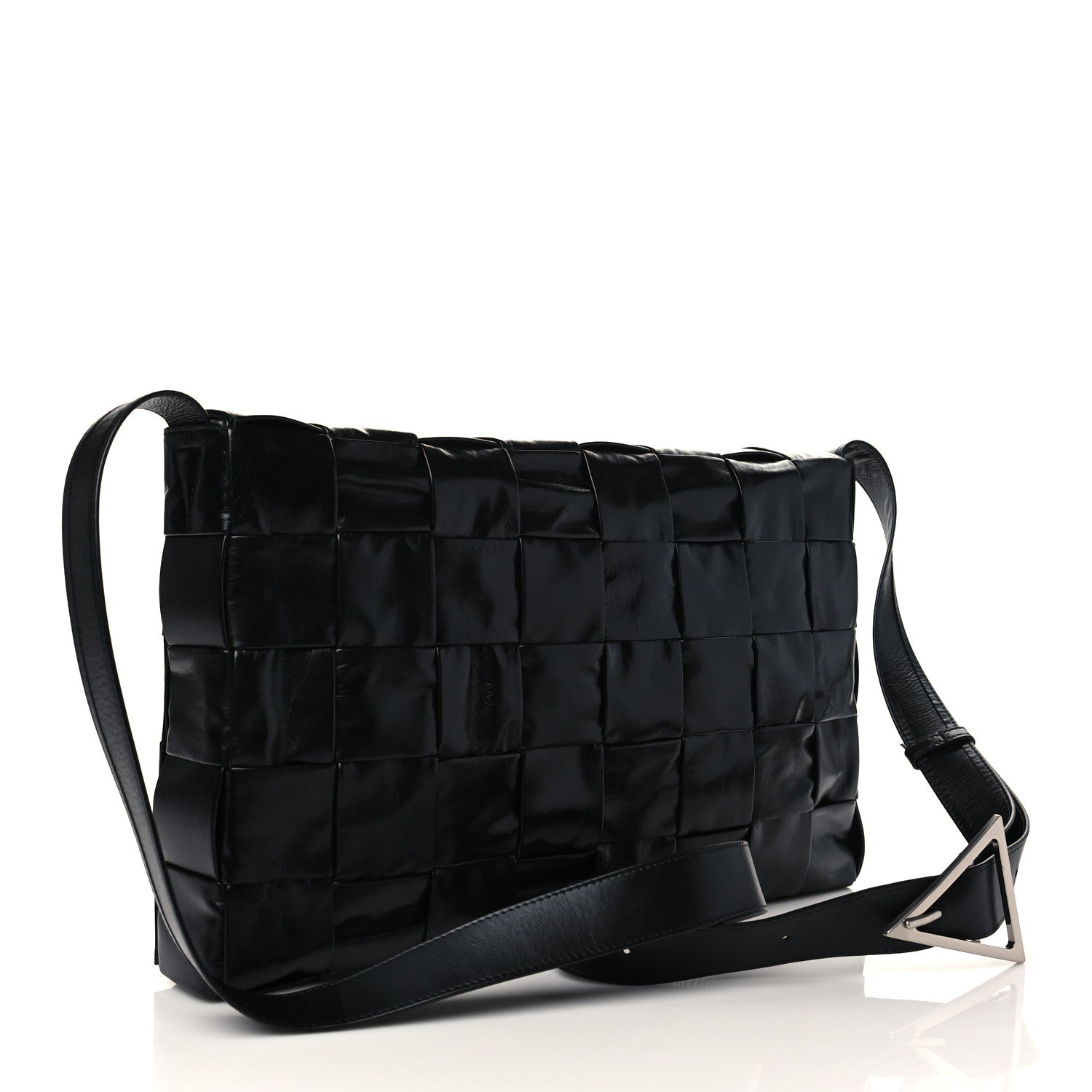 Bottega Veneta Paper Calfskin Maxi Intreccio Large Cassette Crossbody Bag Black 2 of 5