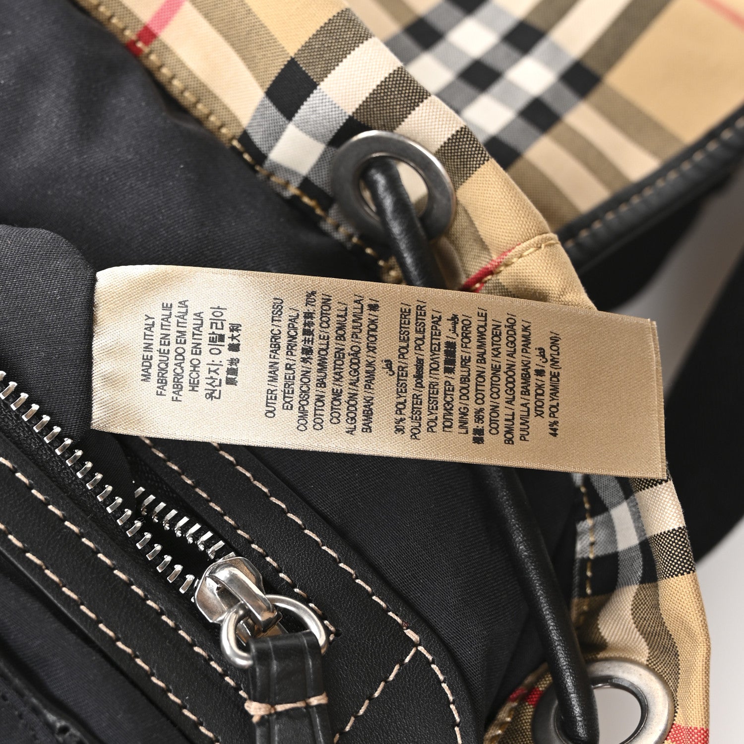 Burberry Nylon Vintage Check Medium Rucksack Backpack Antique Yellow 7 of 11