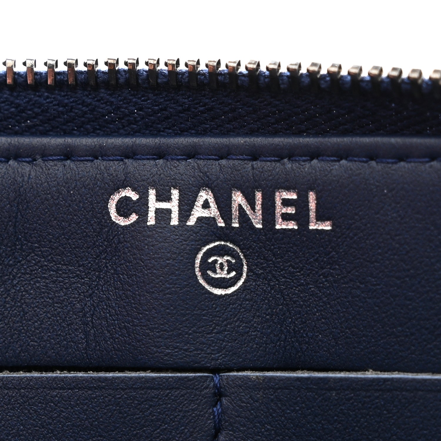 Chanel Lambskin Quilted Small Boy Zipped Pouch Navy 6 of 9