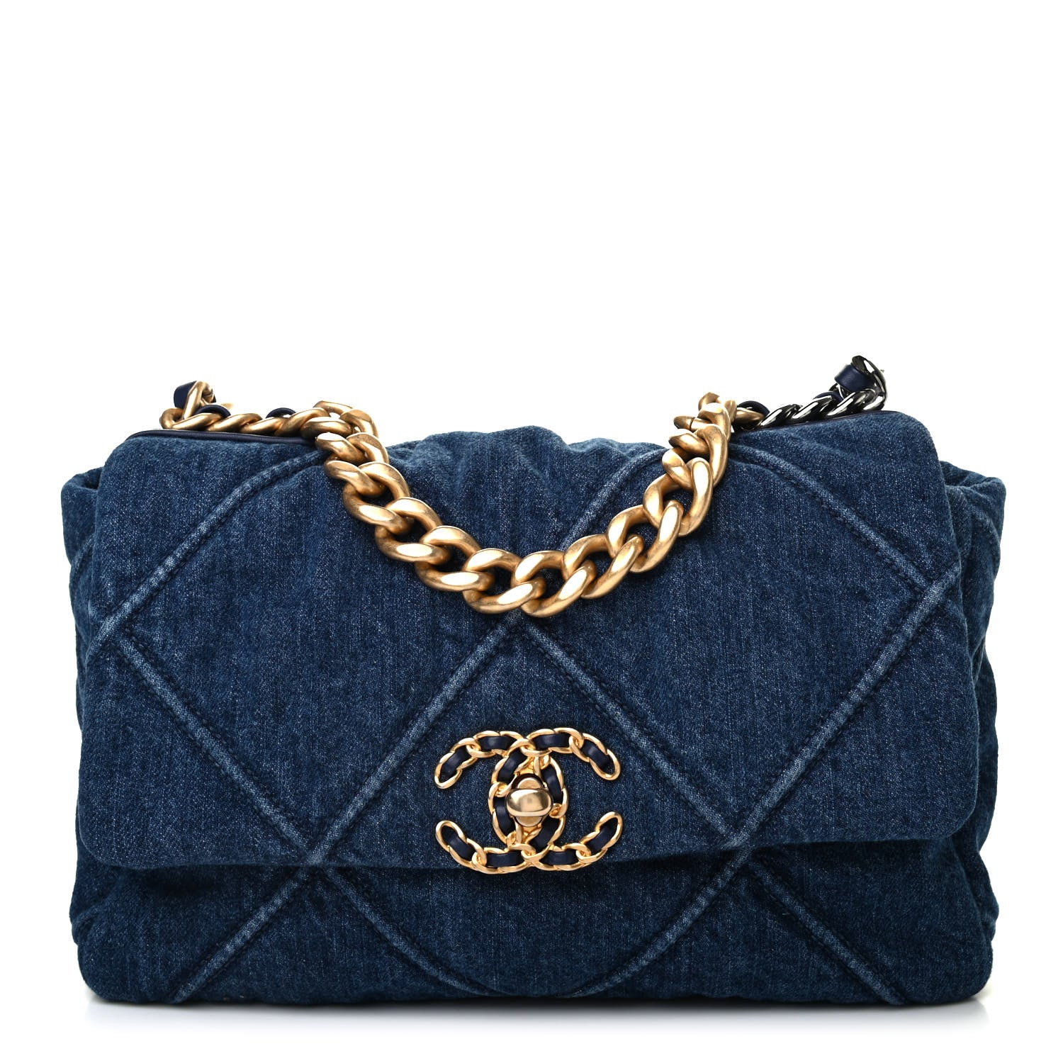 Chanel Denim Quilted Medium Chanel 19 Flap Blue 1 of 8