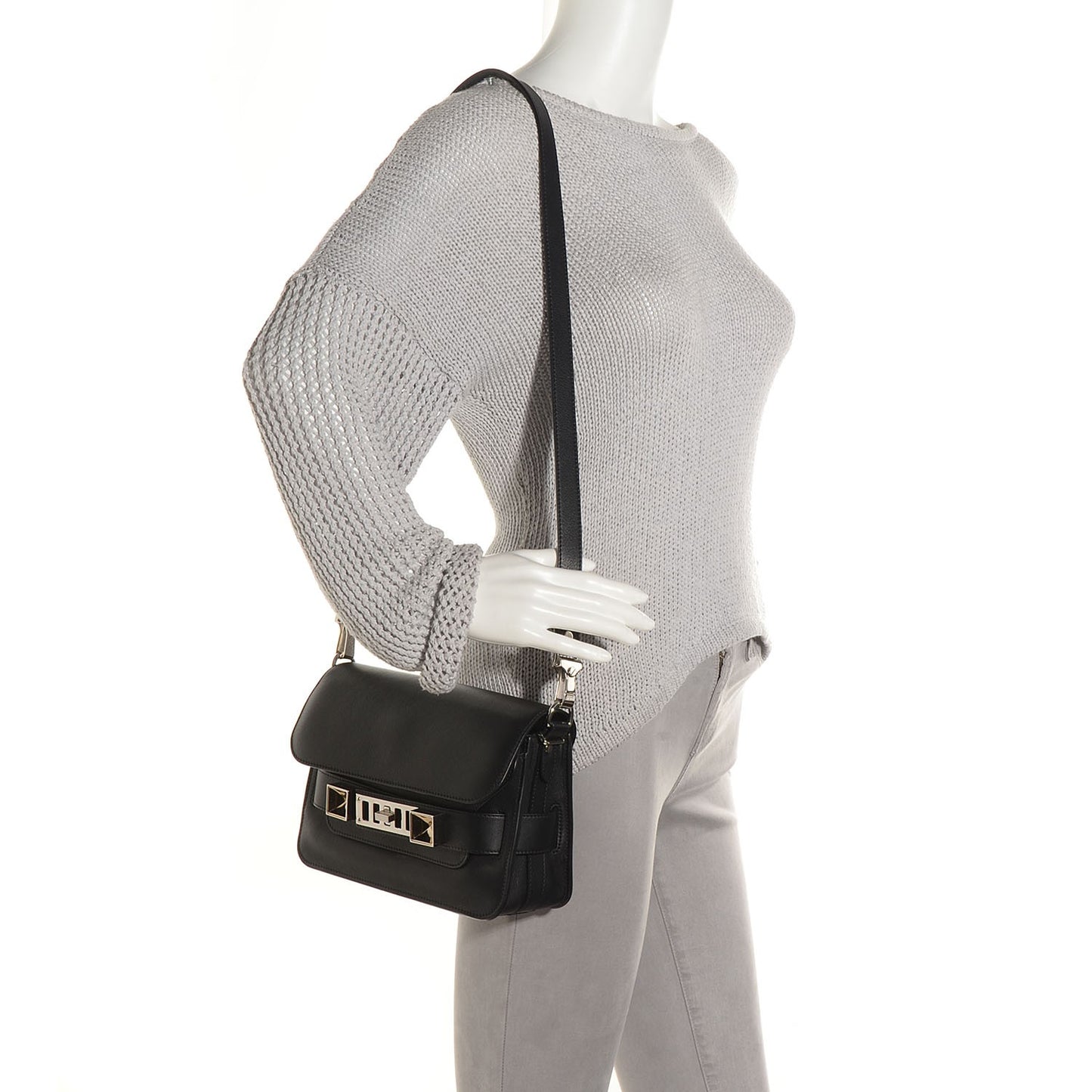 Leather Mini PS11 Classic Shoulder Bag Black