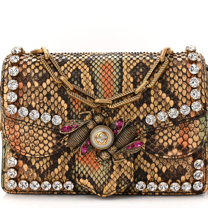 Gucci Python Crystal Mini Bee Broadway Shoulder Bag  Gold Cloud Butter Ivory Paradise Cloud 8 of 10