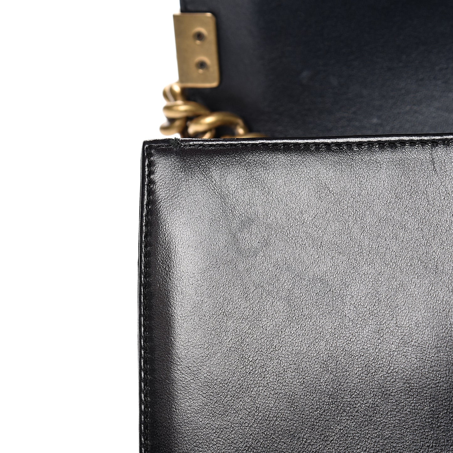 Lambskin Quilted Medium Boy Flap Black