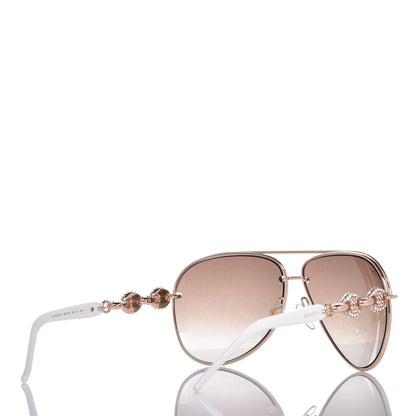Gucci Crystal Marina Chain Aviator Sunglasses 4230/S White 4 of 7