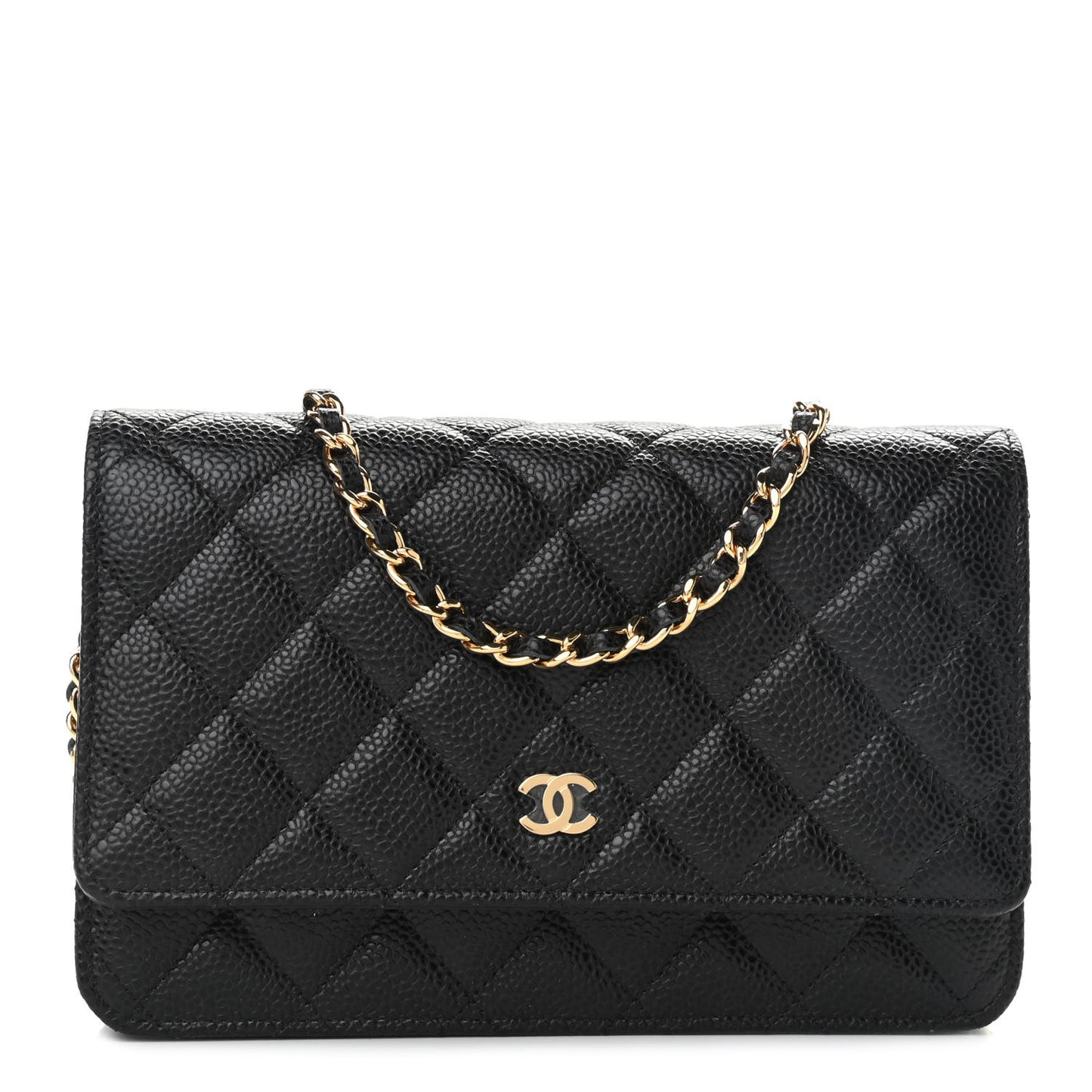 Caviar Quilted Wallet On Chain WOC Black