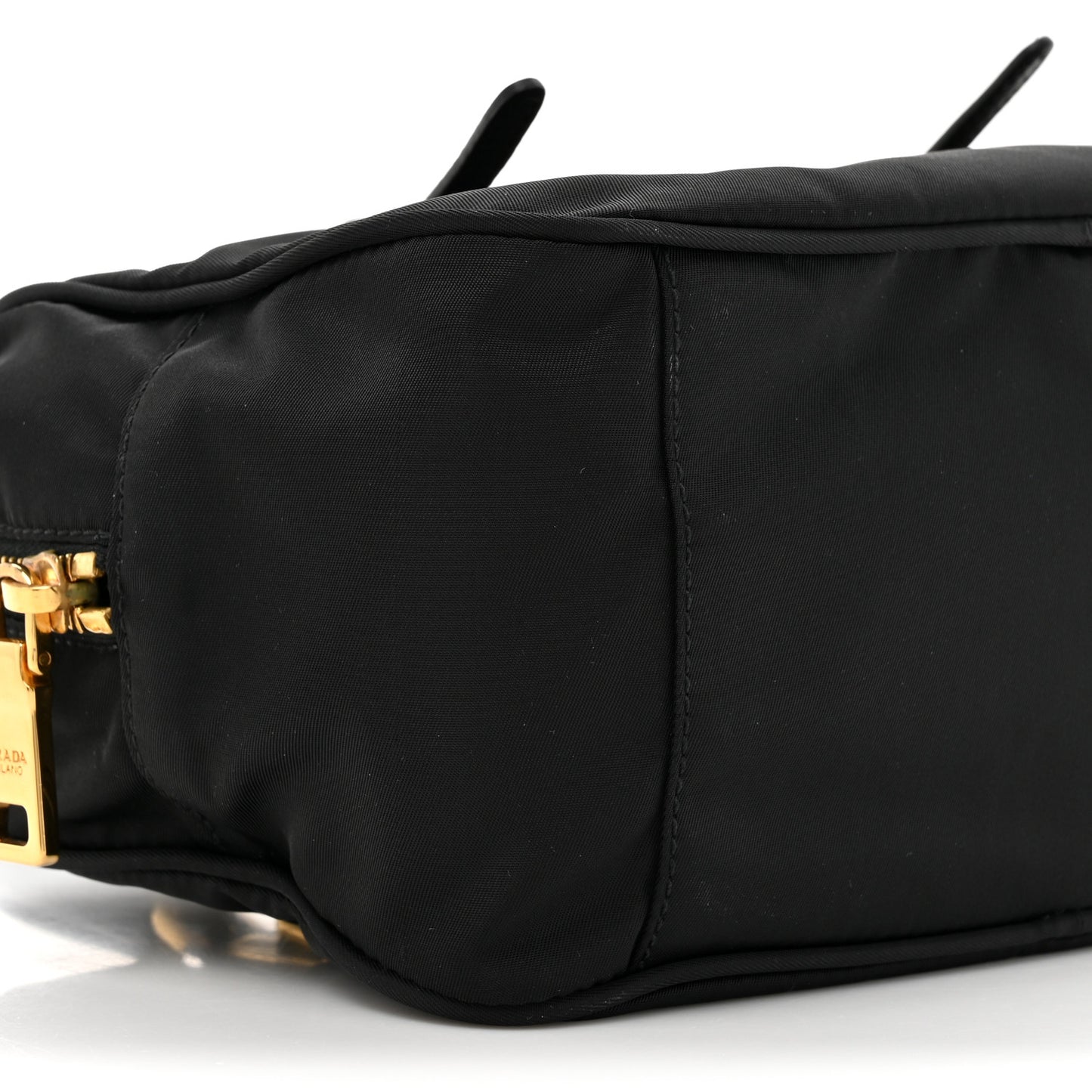 Tessuto Nylon Soft Calfskin Shopping Satchel Black