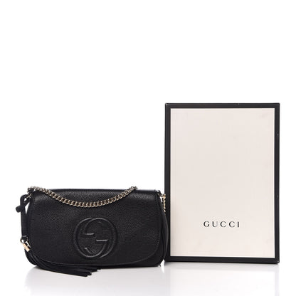 Gucci Pebbled Calfskin Medium Soho Flap Crossbody Black 10 of 10