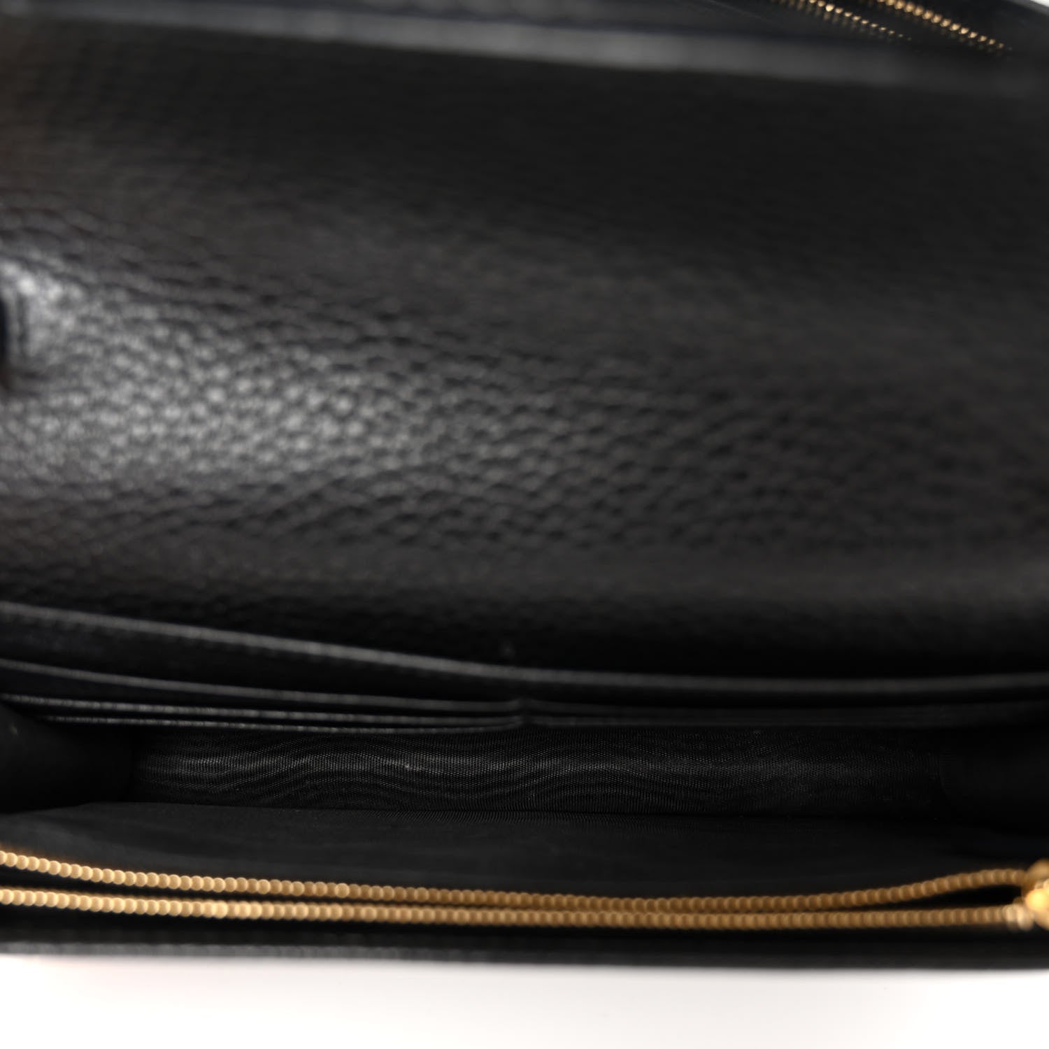 Gucci Dollar Calfskin Mini GG Marmont Chain Wallet Black 5 of 9
