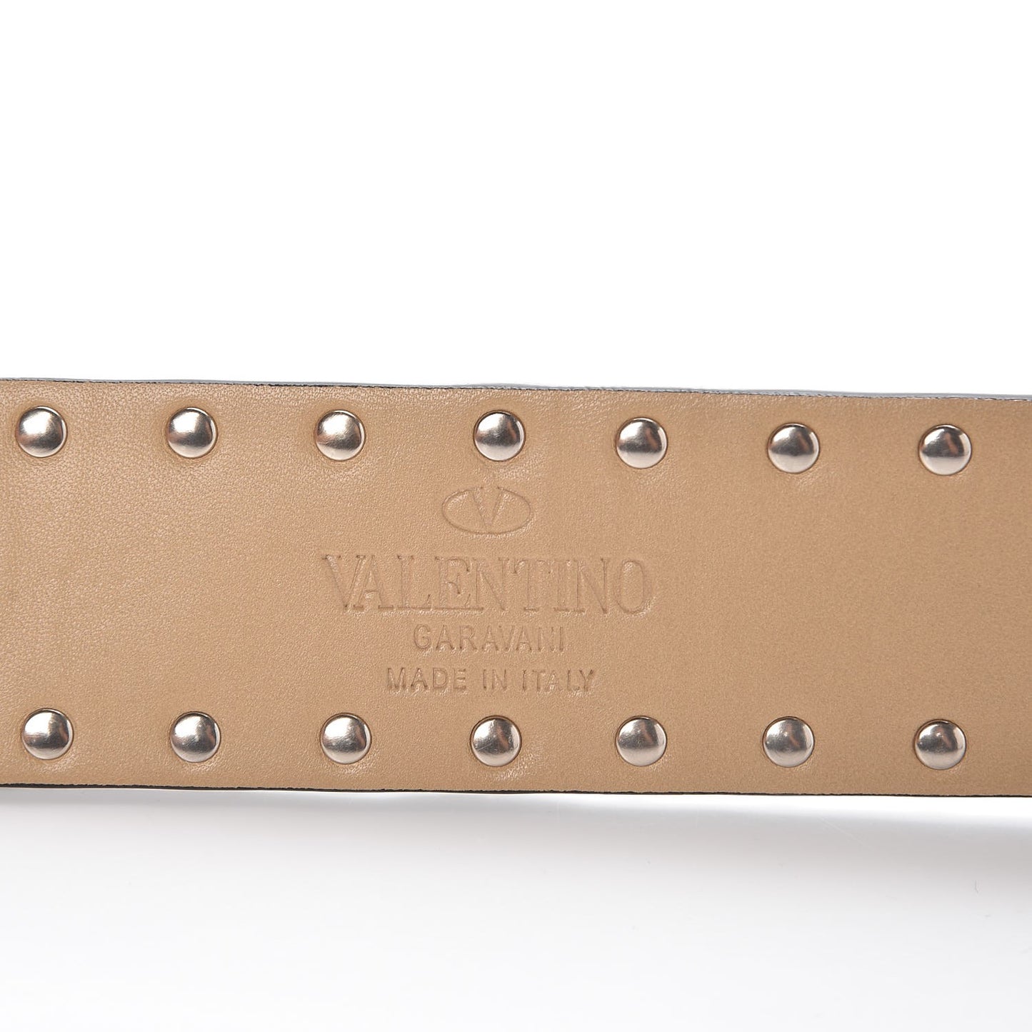 Lambskin Rockstud Spike Shoulder Strap Camel Rose