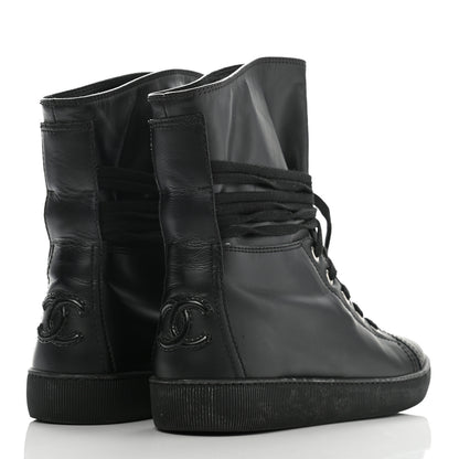 Chanel Lambskin Boots 38 Black 4 of 11