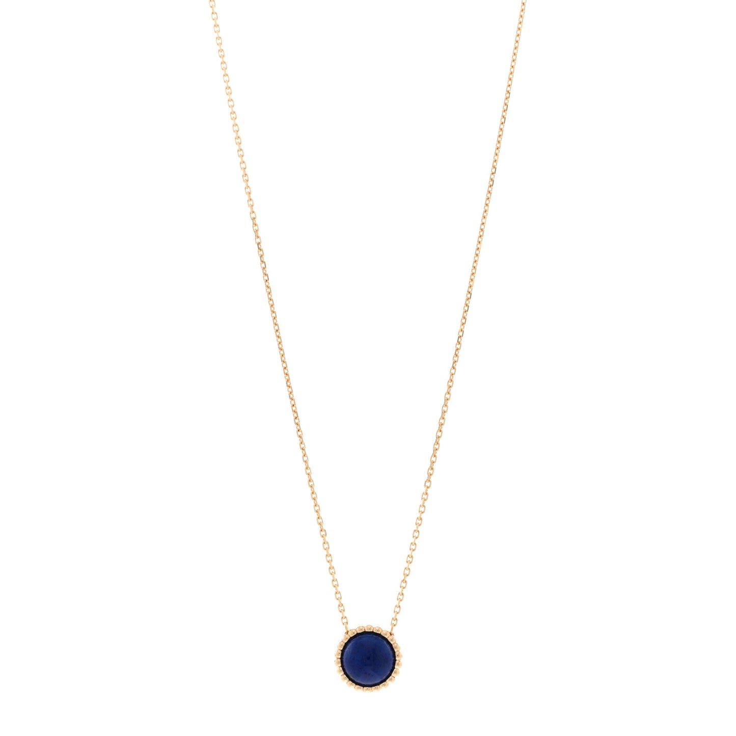 18K Yellow Gold Lapis Lazuli Perlee Couleurs Pendant Necklace