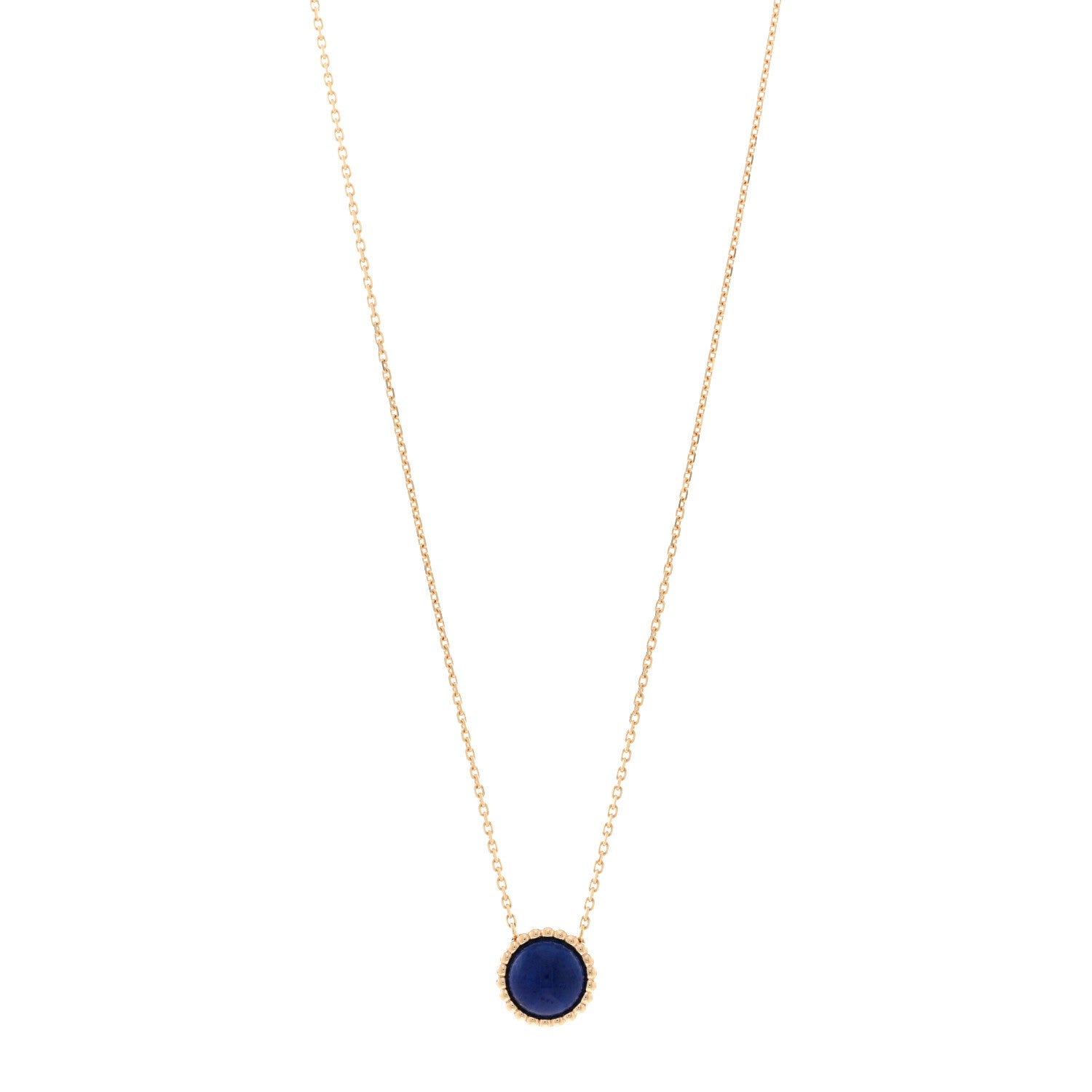Van Cleef & Arpels 18K Yellow Gold Lapis Lazuli Perlee Couleurs Pendant Necklace 1 of 5