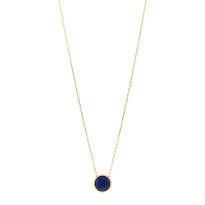 Van Cleef & Arpels 18K Yellow Gold Lapis Lazuli Perlee Couleurs Pendant Necklace 1 of 5