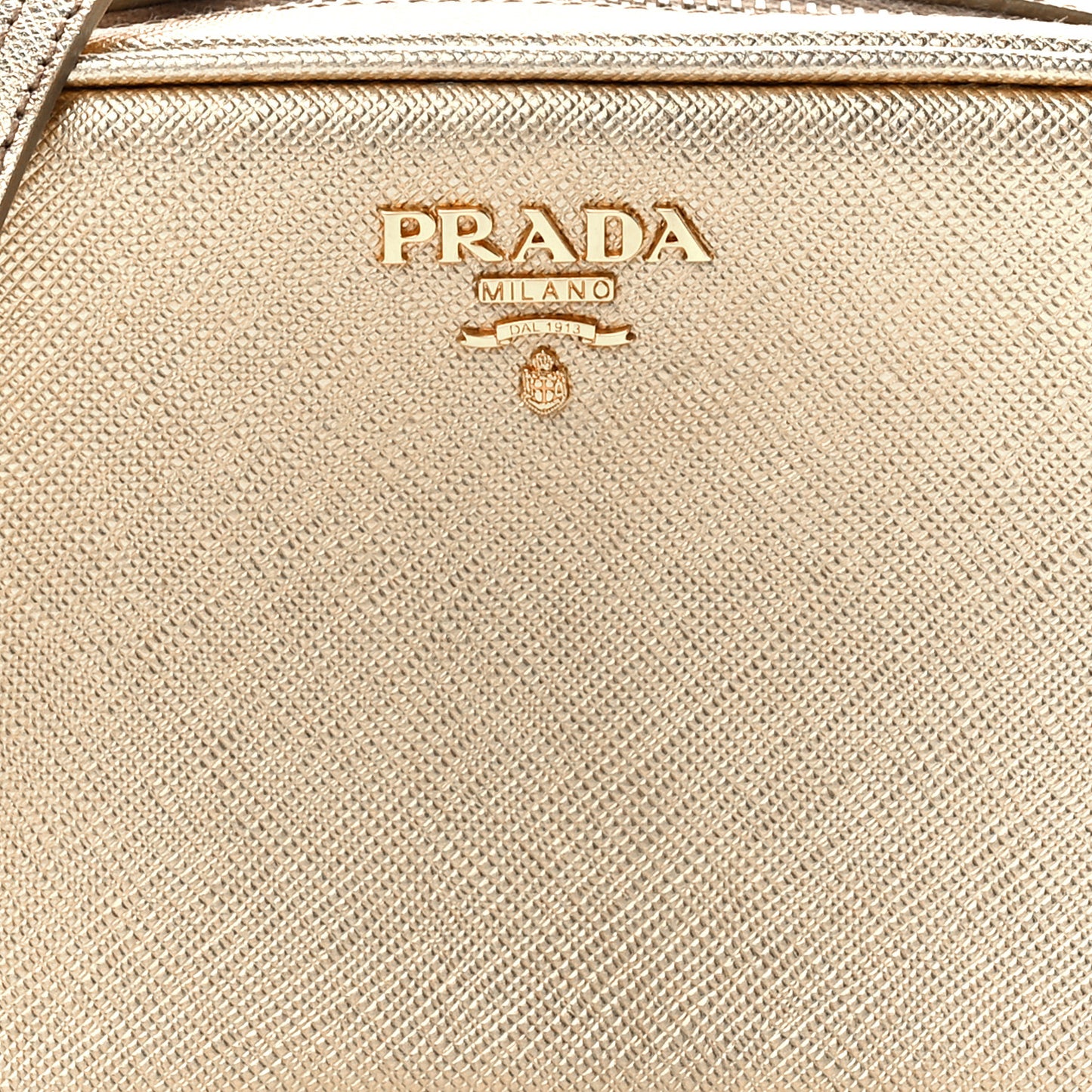 Metallic Saffiano Mini Camera Crossbody Platino