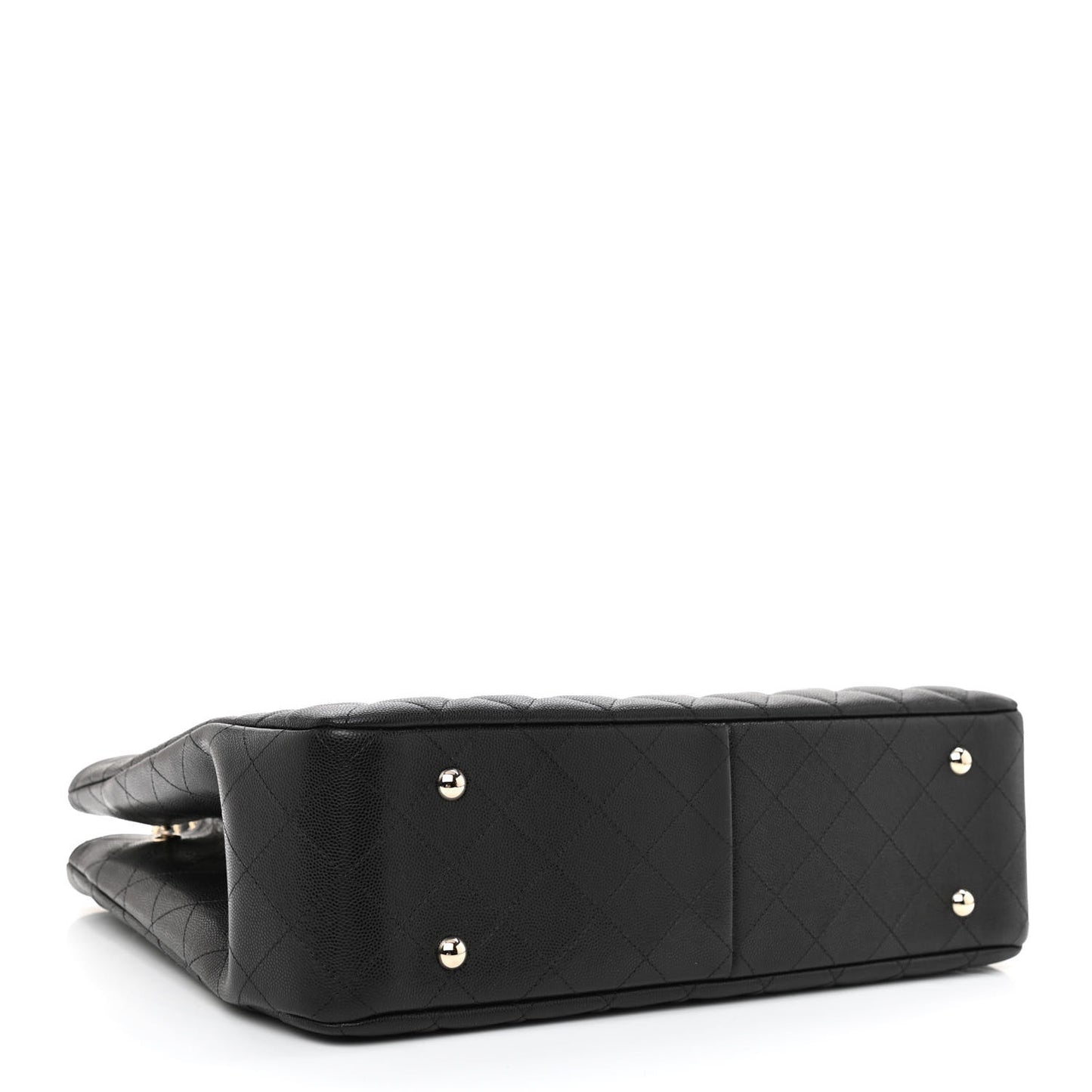 Caviar Quilted Large Shopping Tote Black