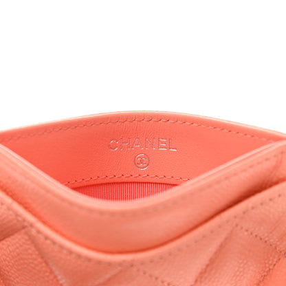 Chanel Caviar Quilted Card Holder Coral 6 of 9