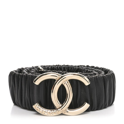 Chanel Lambskin Ruched CC Belt 85 34 Black 1 of 5