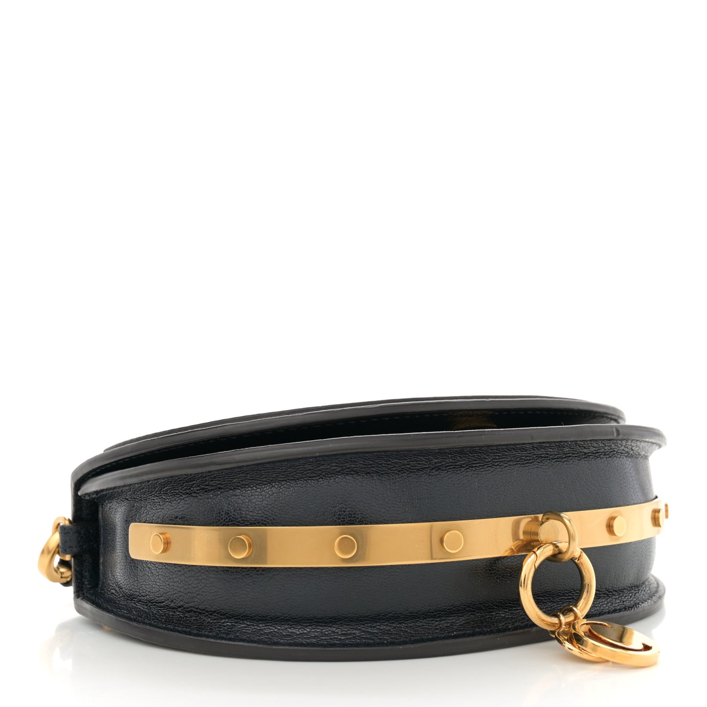 Calfskin Small Nile Bracelet Minaudiere Bag Silver Blue