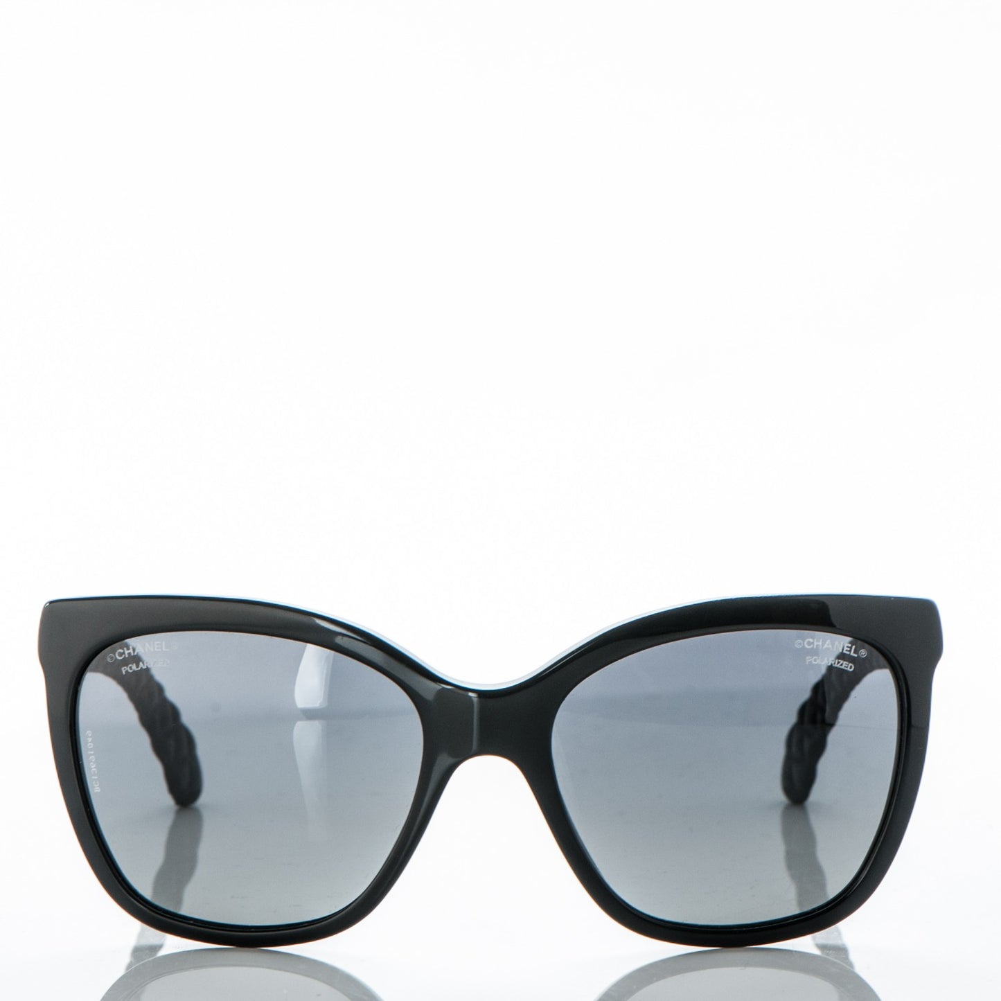 Acetate Quilted Polarized Butterfly CC Sunglasses 5288-Q Black