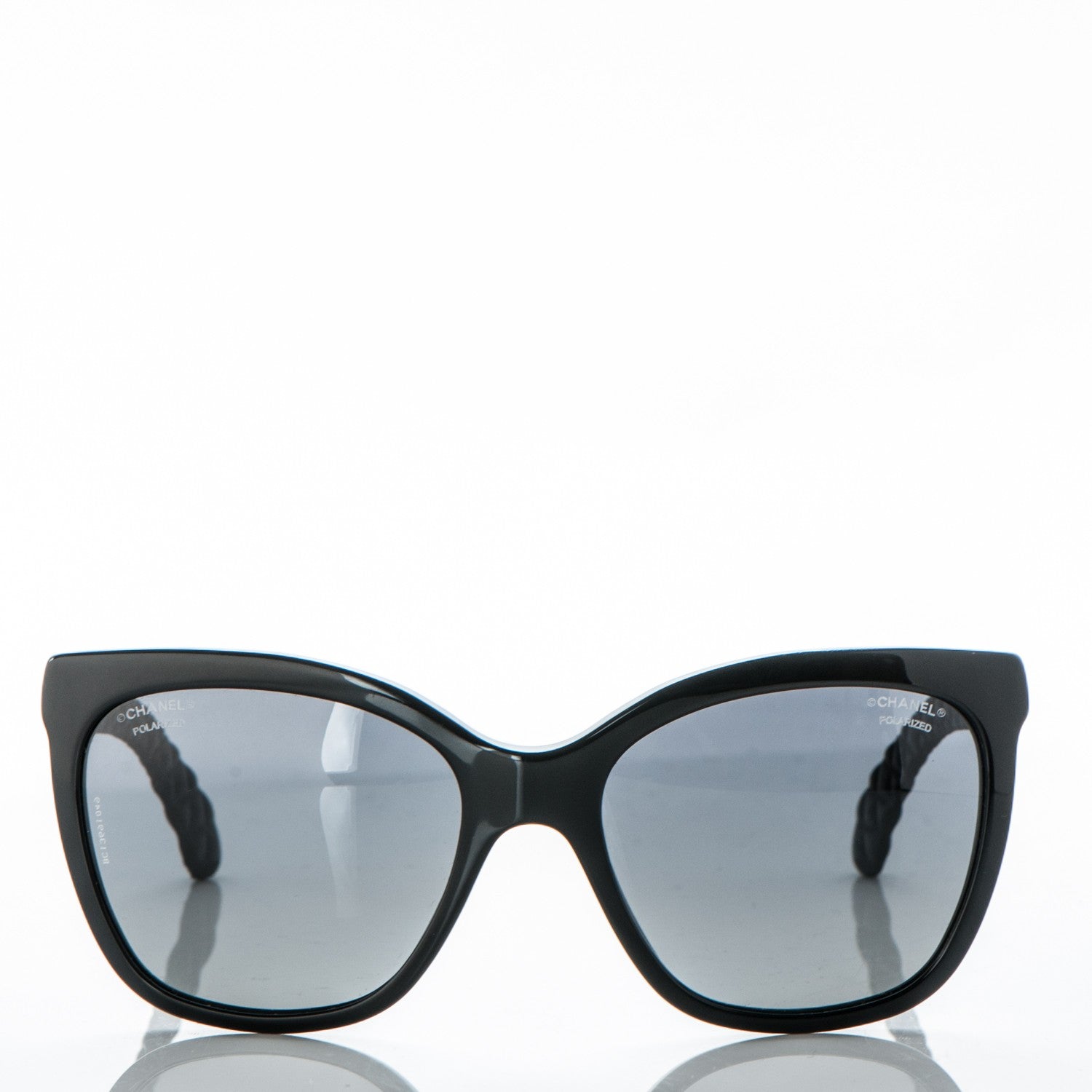 Chanel Acetate Quilted Polarized Butterfly CC Sunglasses 5288-Q Black 2 of 8
