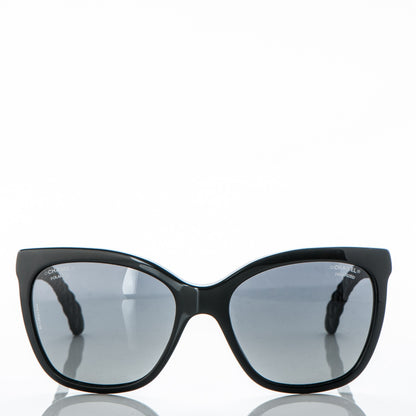 Chanel Acetate Quilted Polarized Butterfly CC Sunglasses 5288-Q Black 2 of 8