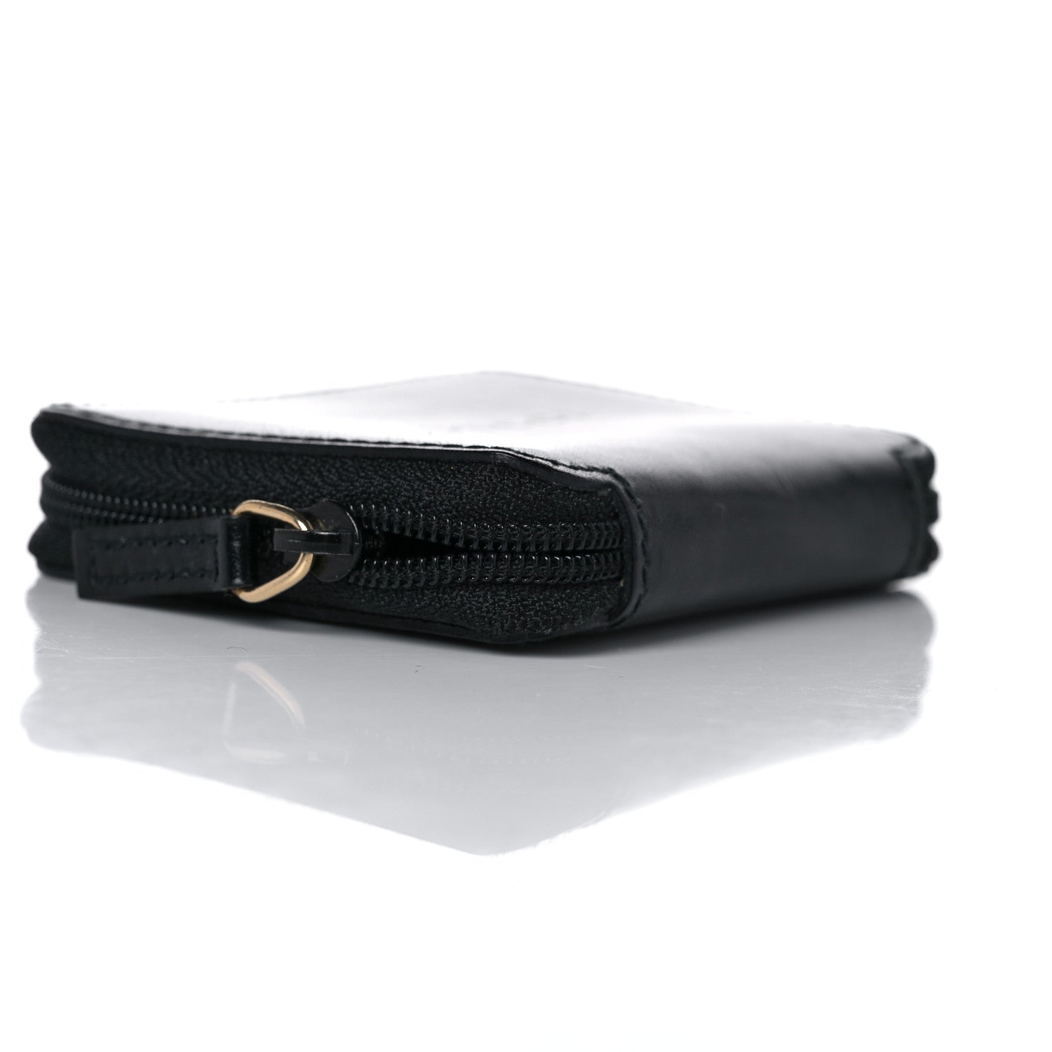 Gucci Calfskin Logo Embossed Zip Around Coin Wallet Black 9 of 11