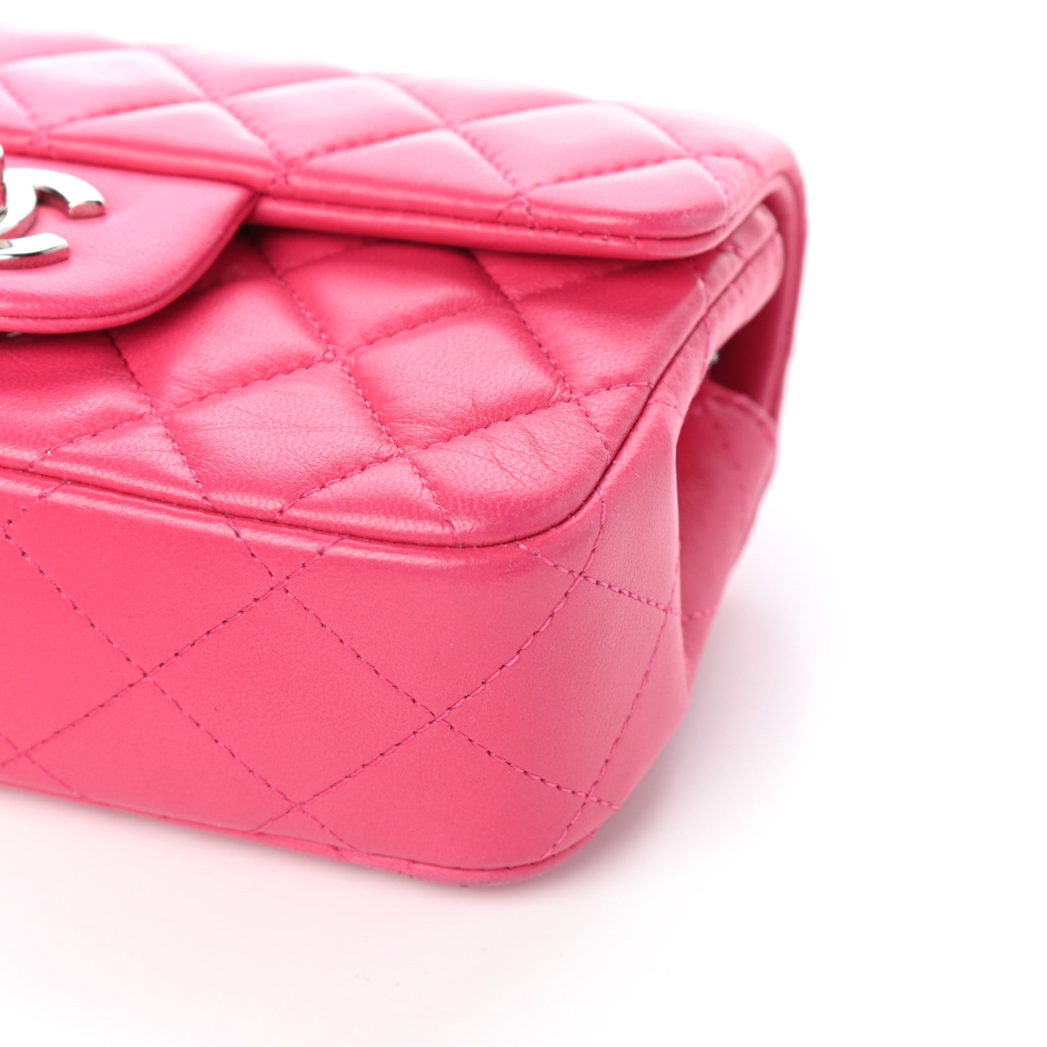 Chanel Lambskin Quilted Extra Mini Flap Dark Pink 10 of 10