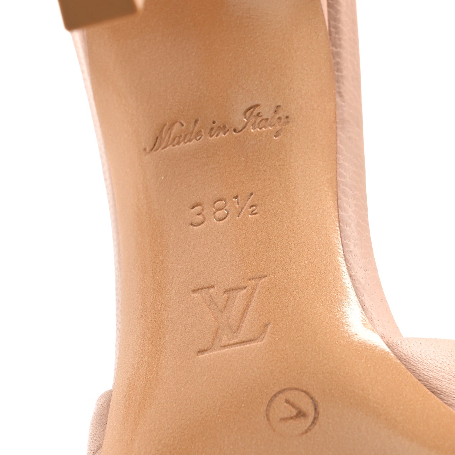 Louis Vuitton Lambskin Embossed Monogram Revival Mules 38.5 Beige 7 of 9