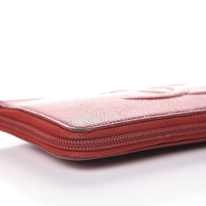Chanel Caviar Large CC Timeless Zip Around Organizer Wallet Red 15 of 19