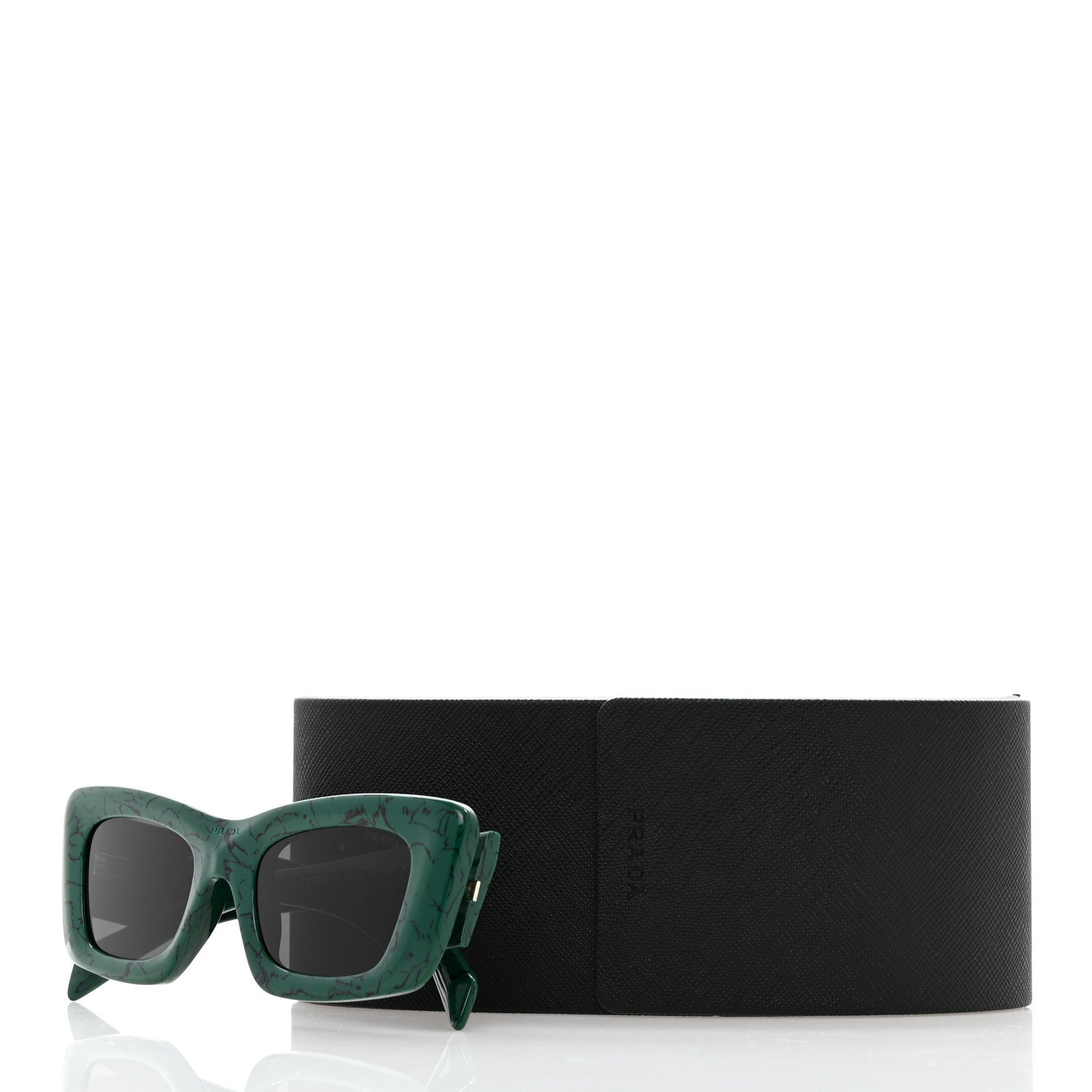 Prada Acetate Symbole Sunglasses SPR 13Z Green Marble 8 of 8