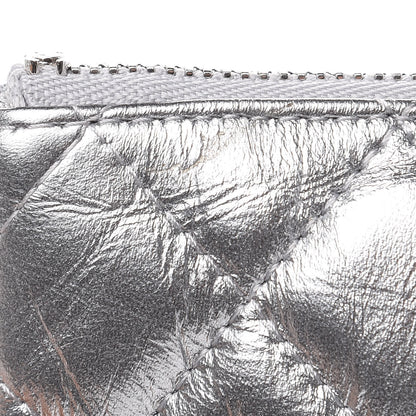 Chanel Metallic Calfskin Quilted Small Cosmo Cosmetic Case Silver 8 of 8