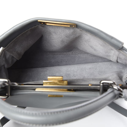 Fendi Vitello Suede Medium Peekaboo Iconic Satchel Grigio Chiaro 5 of 20