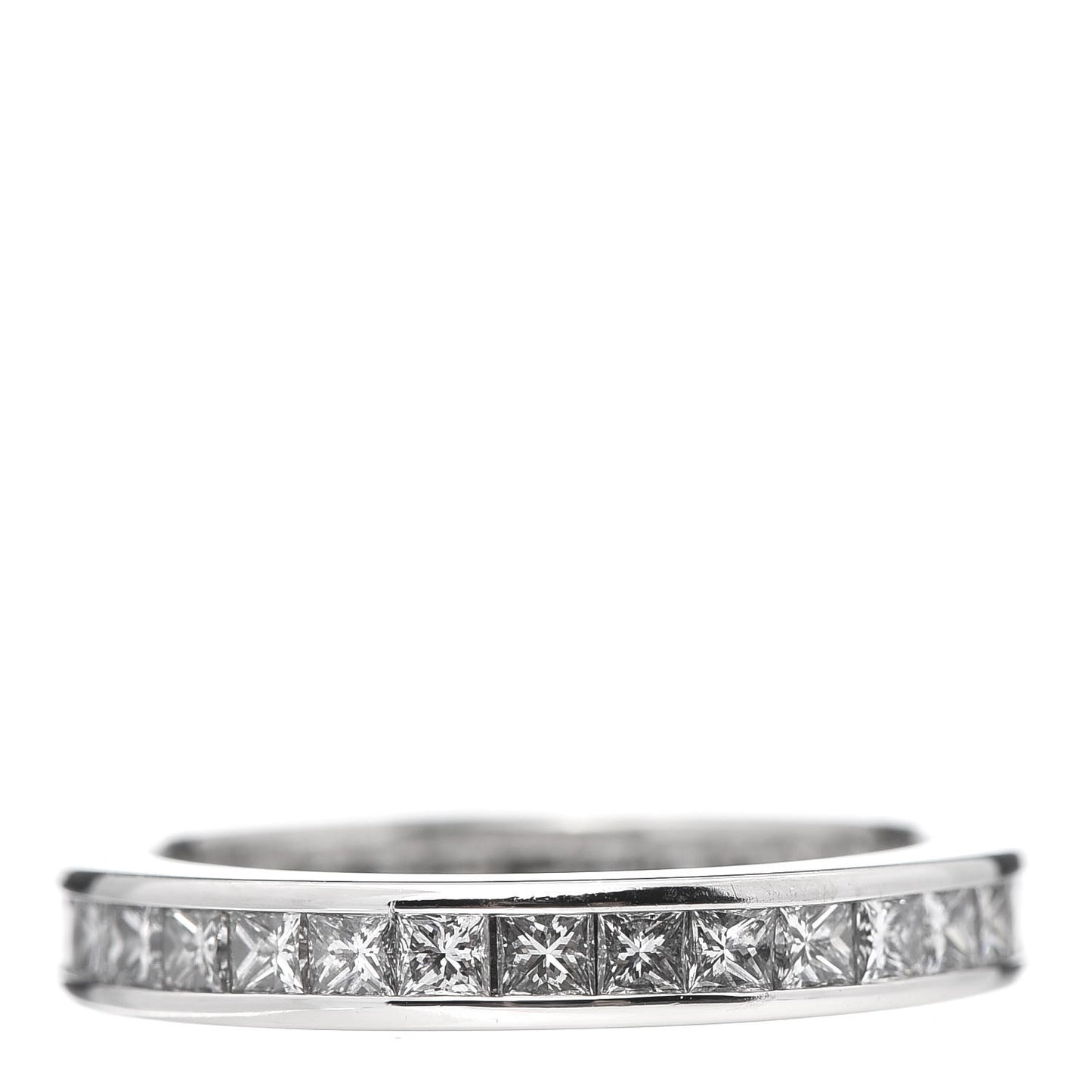 Platinum Diamond Channel Set Princess Wedding Band Ring 53 6.25