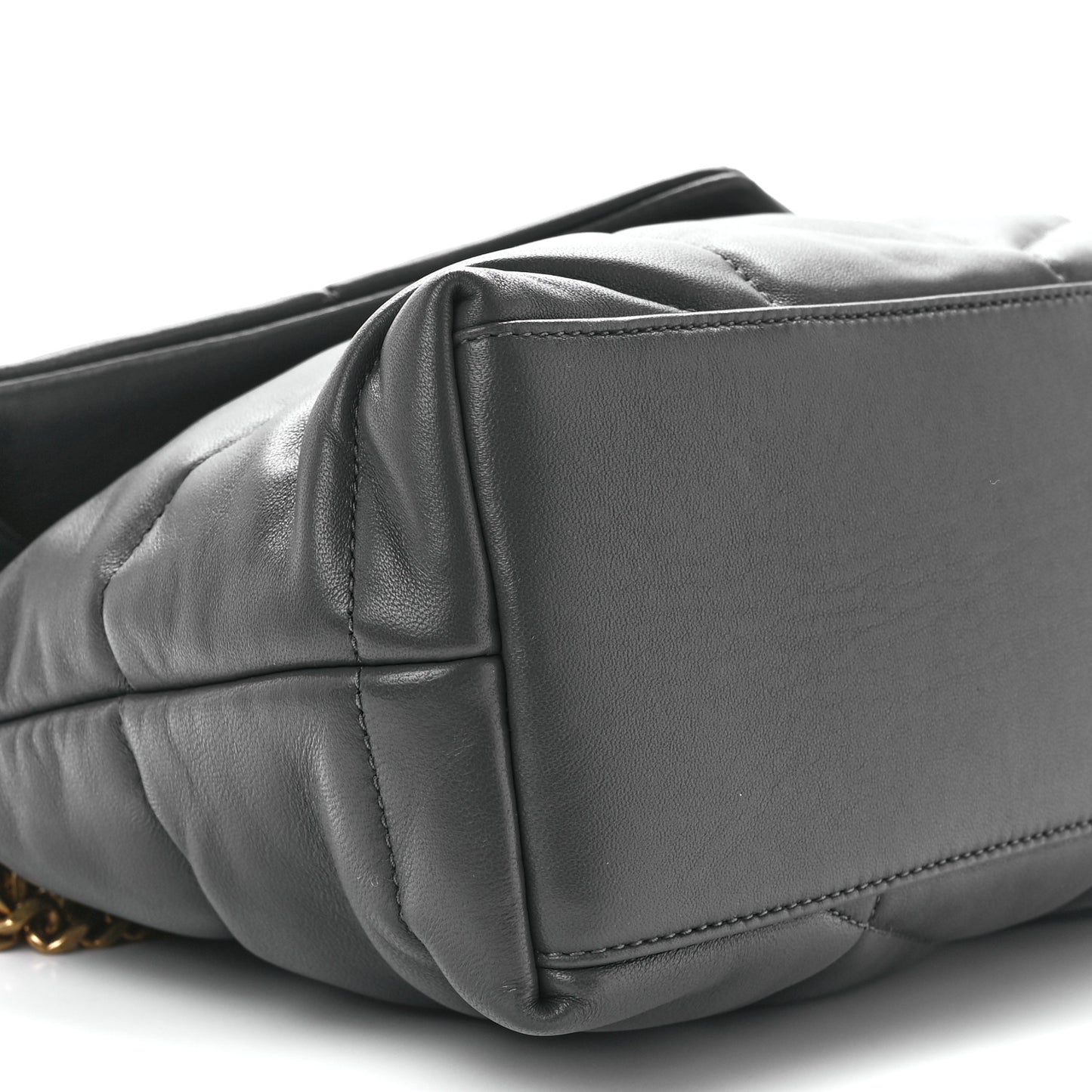 Lambskin Quilted Small Loulou Puffer Monogram Chain Satchel Storm