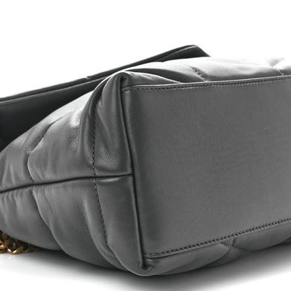 Saint Laurent Lambskin Quilted Small Loulou Puffer Monogram Chain Satchel Storm 11 of 12