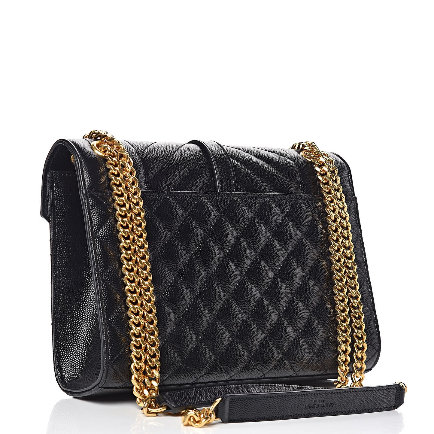 Grain De Poudre Textured Mixed Matelasse Triquilt Medium Monogram Satchel Black