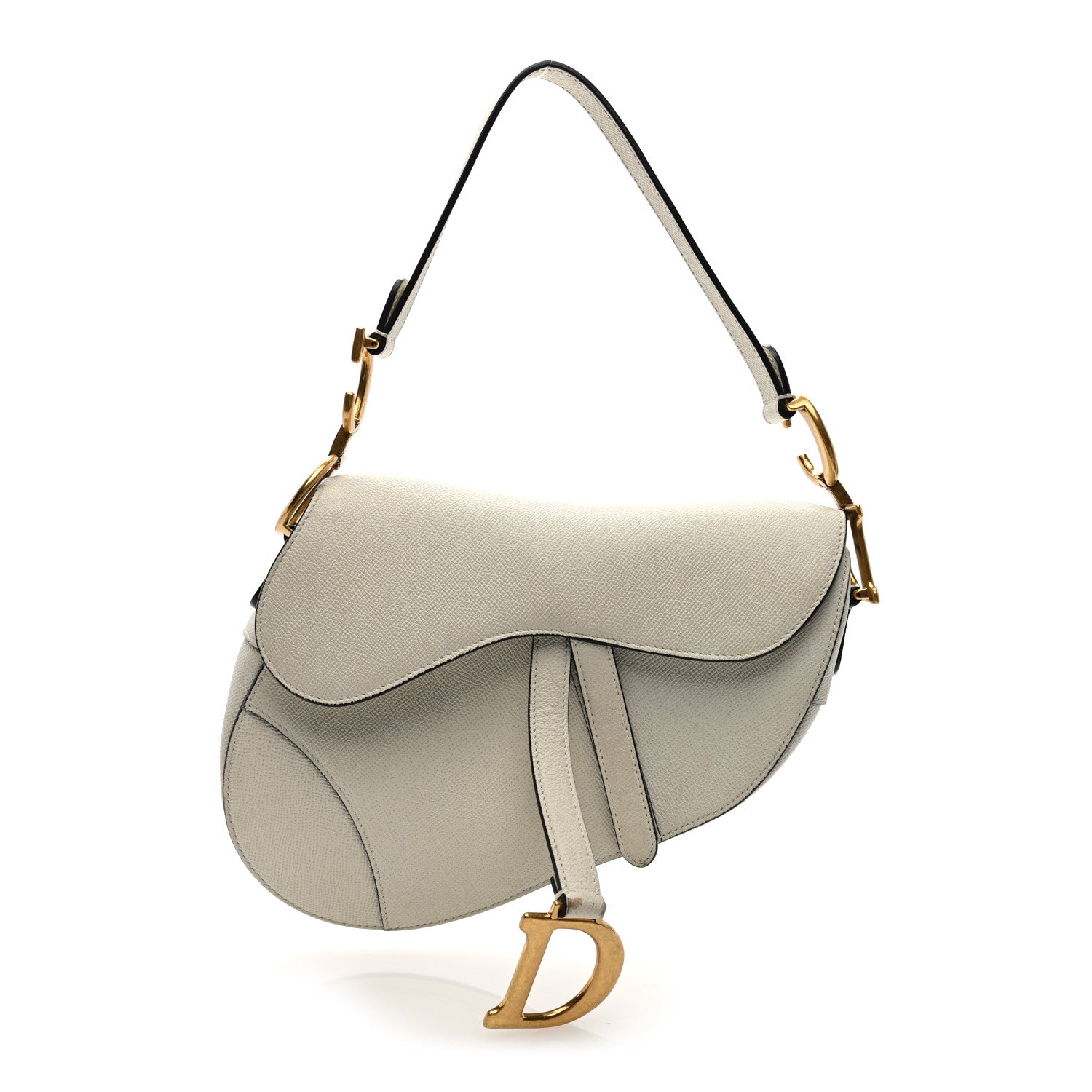 Christian Dior Grained Calfskin Saddle Bag White 1 of 10