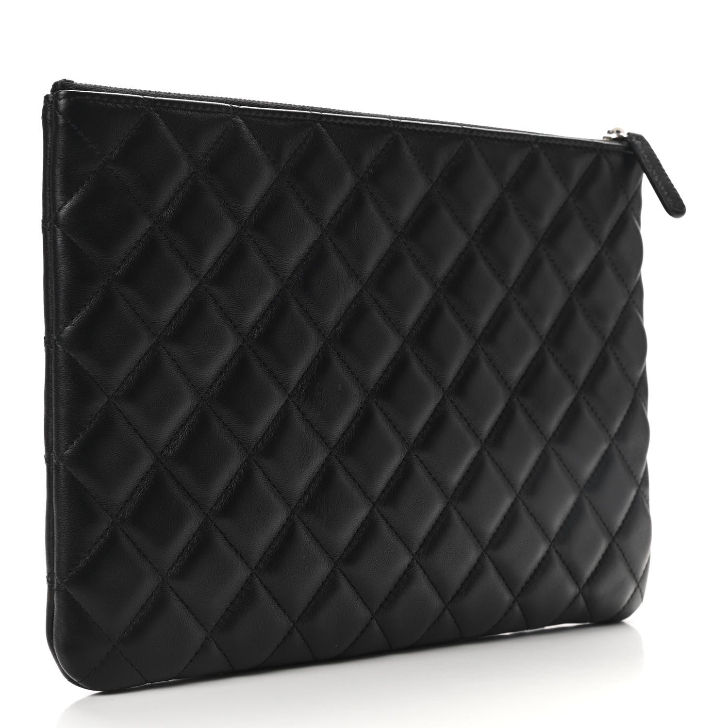 Chanel Lambskin Quilted Large Cosmetic Case Black 3 of 7