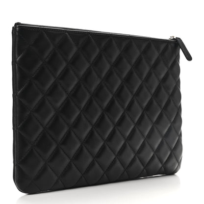 Chanel Lambskin Quilted Large Cosmetic Case Black 3 of 7